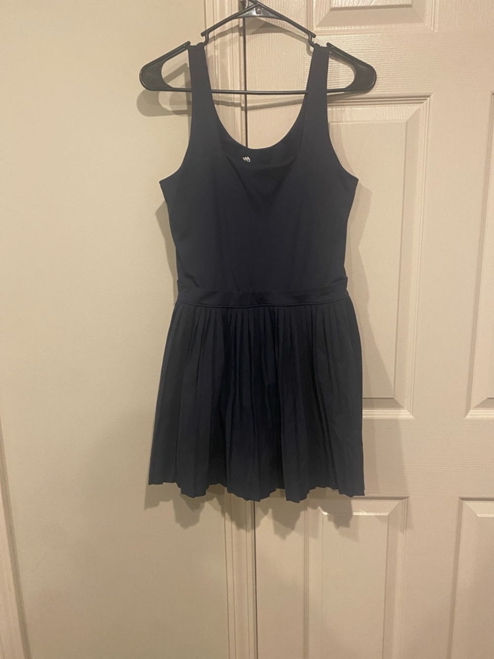 all in motion Navy Scoop Neck Pleated Mini Dress